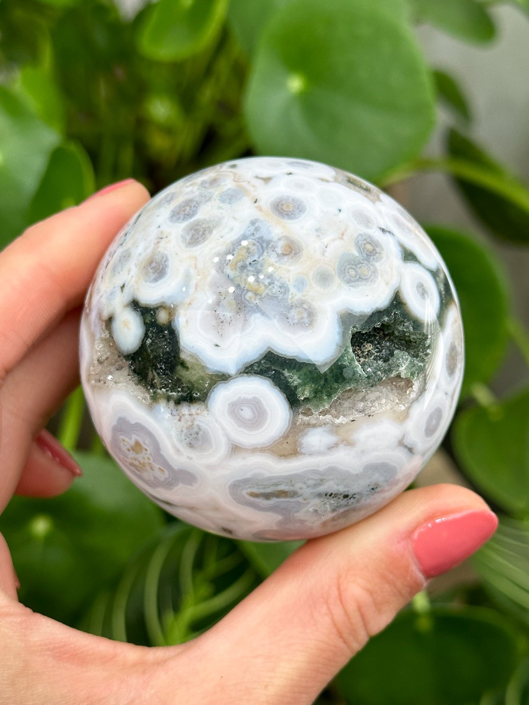 Ocean Jasper Snow Globe Sphere — Rocks for the Spirit